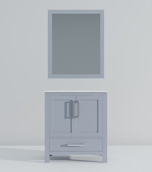 English Elm Dark Grey 30 in Vanity with Cultured Marble Top, Soft-Close Drawer, Mirror Included, Durable Finish B2731S00777
