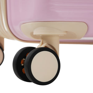 English Elm Luggage 5 Piece Hardside Abs Set with Front Access Carry on and Tsa Spinner Wheels Light Pink N732P391579U