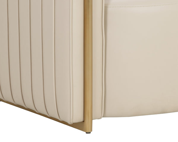 Sunpan ALIX Lounge Chair - Luxurious Napa Beige Faux Leather with Gold Accents for Stylish Comfort 111517