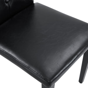 English Elm 4-piece Brown Suede Dining Chair Set with Tufted Back and Walnut Metal Legs Black W1151P361171