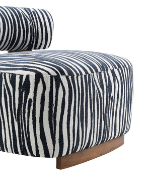 English Elm Contemporary Sculpted Barrel-Back Arm Chair with Smooth Casters, Neutral Textured Upholstery, Stylish Accent Seating Blue 31 L x 34 W x 27 H B2741P401385