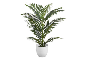 English Elm Artificial 28" Tall Palm Tree - Real Touch Faux Greenery In White Pot For Home Or Office Decor B2710P220022