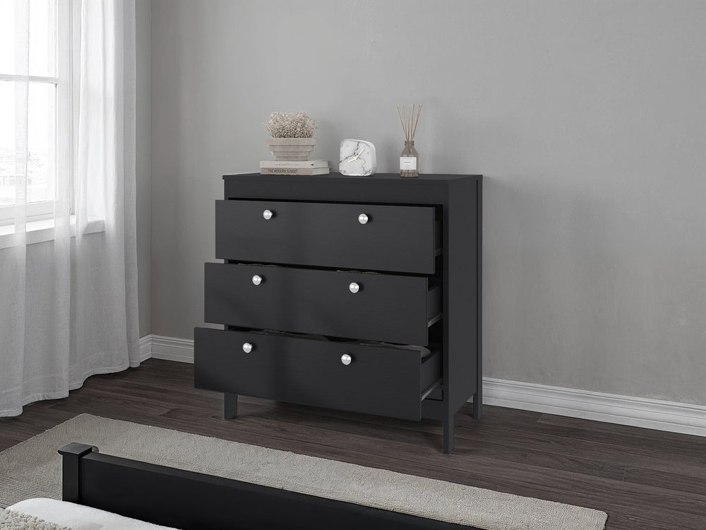English Elm Libby 3 Drawer Compact Dresser Elevated Frame Wengue Melamine Bedroom Storage B097P480474