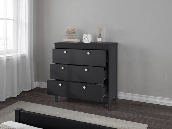 English Elm Libby 3 Drawer Compact Dresser Elevated Frame Wengue Melamine Bedroom Storage B097P480474
