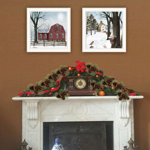 English Elm Trendy Decor 4u Billy Jacobs Winter Pastoral 2 Piece White Framed Wall Art Set B067P256613