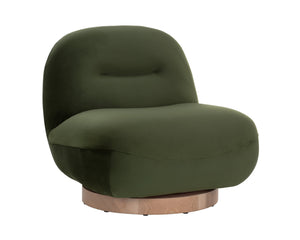 Sunpan Franze Swivel Lounge Chair - Stylish Comfort with Durable Performance Fabric and Blonde Ash Base Moss Green