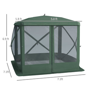 English Elm Outsunny 7x7 Pop up Gazebo Canopy with Mesh Walls Uv Blocking Roof for Camping W2225P200735
