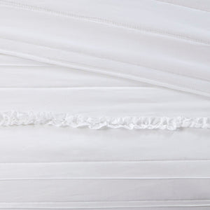 English Elm 4 Piece Madison Park Celeste Reversible Ruffle Quilt Set White Full/Queen with Embroidered Pillow Elegance B03597434