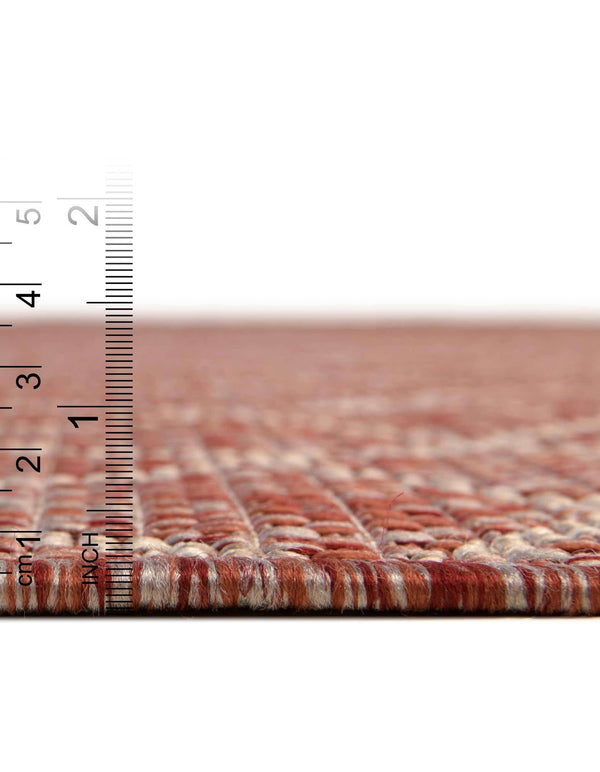 Unique Loom Outdoor Trellis Gitter Machine Made Trellis Rug Rust Red, Ivory 5' 3" x 8' 0"