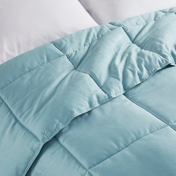 JLA Home Madison Park - 300 Breathable Cotton Sateen Comforter — Hypoallergenic Down Alternative, OEKO-TEX, Machine Washable, Antimicrobial Freshness Teal MP10-8366