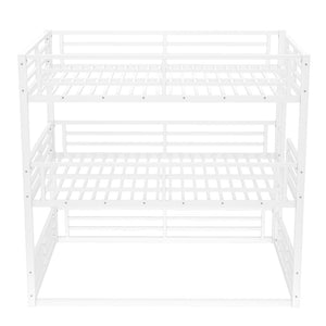 English Elm Queen Metal Triple Bunk Bed - Stylish Queen Over Queen Over Queen Design, Heavy-Duty, Safe & Quiet W1580S00167-GIGA