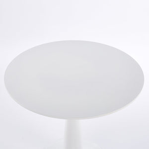English Elm 1+4,5pieces Mid-century Dining Set White Mdf Top Tapered Metal Legs Seats Six W3766S00008