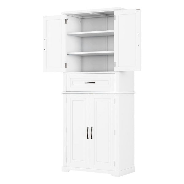English Elm Christopher Knight Home® - Bathroom Storage Cabinet with Doors Drawer and Adjustable Shelves — MDF Build, Anti-Tip Safety, Modern Appeal White N759P241667K