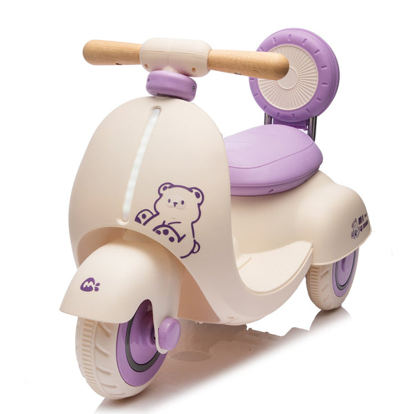 English Elm 12v Kids Electric Tricycle Toddler Ride on Scooter Wooden Handle Parental Remote Control Purple W1578P381425