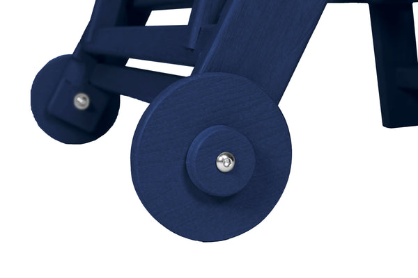 English Elm Lounge Chair Set: Oversized Navy Blue Chaise With Side Table, 5 Adjustable Positions & Wheels W2103P254653