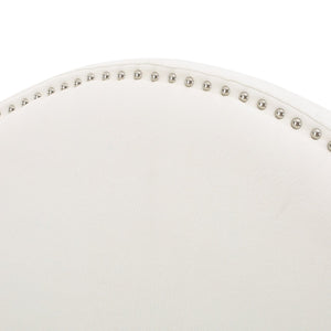 English Elm Christopher Knight Home® - Upholstered Headboard Queen with Nailhead Trim, Sturdy Steel Legs, Adjustable Height, Sleek Design Ivory 57869.00IVY