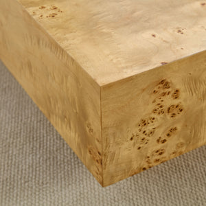 English Elm 43.31 Inch Burl Veneer Rectangular Coffee Table Mid-century Pedestal Base Living Room Natural W2582P431210