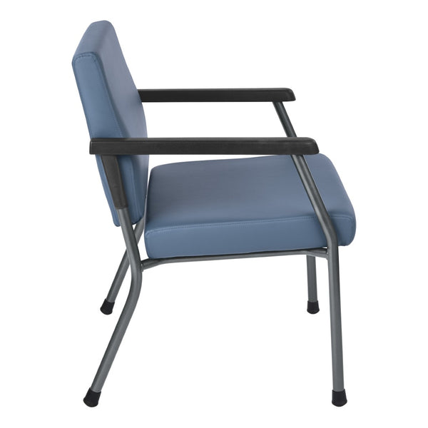 OSP Home Furnishings Bariatric Big and Tall Guest Chair with Reinforced Metal Frame for Waiting Rooms Blue BC9603-R105