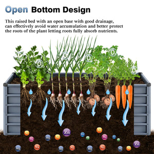 English Elm 6x3x1ft Galvanized Steel Raised Garden Bed Rust Proof Outdoor Planter for Vegetables W3213P464145