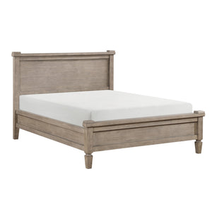 English Elm White Solid Wood Eastern King Bed with Raised Panel Headboard for Classic Bedrooms B011S02474