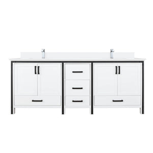 English Elm White Double Bath Vanity With White Quartz Top & Faucet Set - Stylish Storage & Easy Maintenance B2731P260645-GIGA