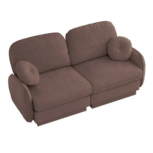 English Elm Chenille Cloud Loveseat with Quilted Back Cushions Deep Foam Seat Modern Living Room Sofa Rose Dust W714S01774