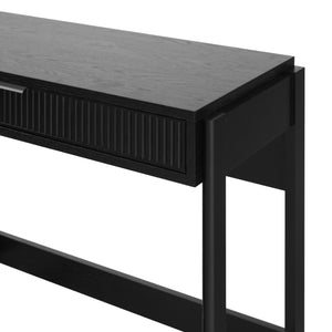 English Elm Walker Edison - Transitional Reeded Writing Desk with Drawer Front and Spacious Work Surface, Durable MDF Design Black 42 L x 20.63 W x 10.13 H B185P200192