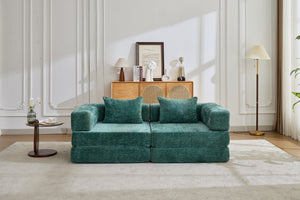 English Elm Compression Convertible Floor Sofa Bed - Cozy Chenille Loveseat For Small Spaces, No Assembly Needed! W3723P345641