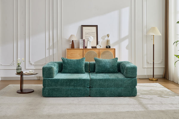 English Elm Compression Convertible Floor Sofa Bed - Cozy Chenille Loveseat For Small Spaces, No Assembly Needed! W3723P345641
