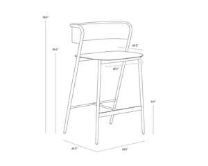 Sunpan KEANU Counter Stool - Antique Gold, Artisan Crafted with Starburst Seat for Modern Bar or Kitchen Style 110612