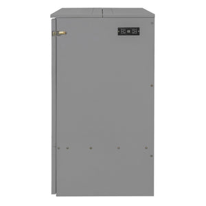 English Elm Full Size Wall Murphy Bed Cabinet with Usb Ports Drawer and Pulley Lift Gray Finish LP100770AAE