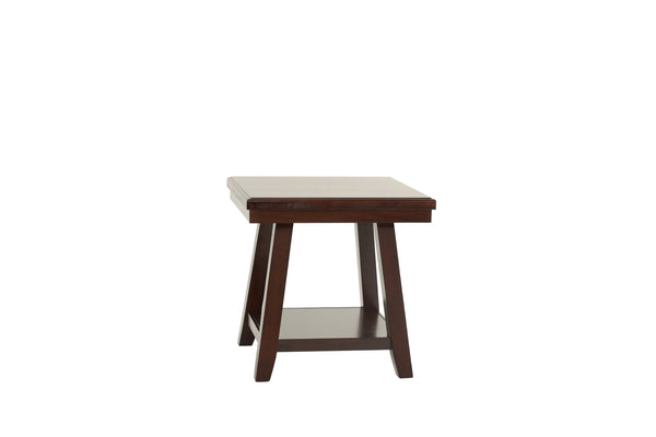 English Elm Modern Walnut Finish End Table with Open Shelf, Solid Rubberwood Legs, 22" x 24" x 22"H Stylish Storage B011P396188