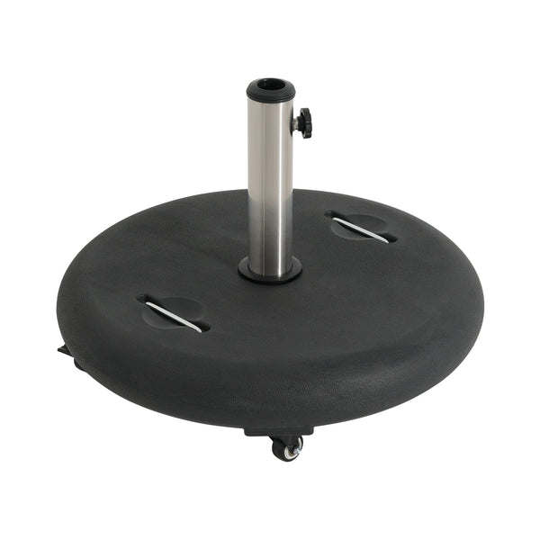 English Elm Wheelie Concrete Filled Resin Patio Umbrella Base with Rolling Wheels for Outdoor Use N775P407231B