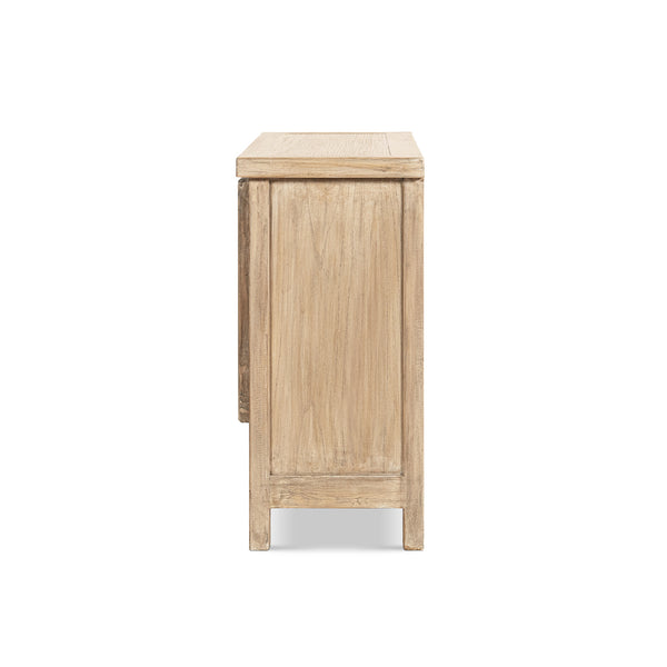 English Elm Rowan Reclaimed Pine Two Door Accent Cabinet with Carved Handles Rustic Storage B2719P474453