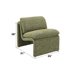 English Elm Innovative Jaeda Boucle Accent Chair with Curved Silhouette, Full Foam Comfort and Sturdy Frame Green 30.7 L x 28.7 W x 26.4 H B2726P241773