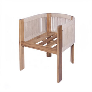 English Elm Christopher Knight Home® - Matera Teak+ Beige 7PC Outdoor Dining Set – Handwoven Rope Chairs, Ergonomic Cushions, Solid Acacia Veneer Table (Durable, Low-Maintenance) MATERA7PCDSET