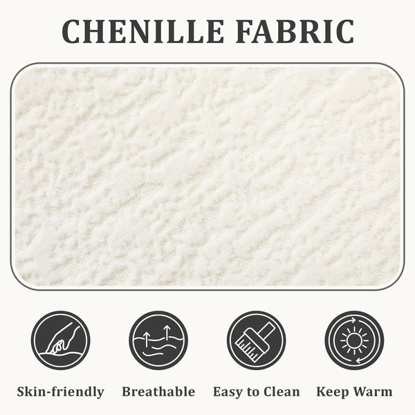 English Elm 110.2 Curved L-Shape Boneless Couch White - Deep-Seat Sectional with 5 Pillows, Memory Foam Comfort W1249S00009