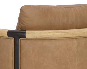 Sunpan Wilder Lounge Chair - Stylish Comfort with Two-Tone Armrests and Durable Performance Fabric Design Ludlow Sesame Leather