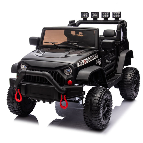 English Elm 24v Kids Electric Ride on Car with Parental Remote Dual Motors and Four Wheel Suspension Black W1578P208321