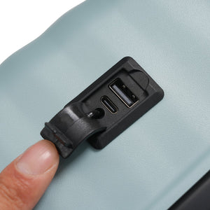 English Elm Luggage 5 Piece Abs Hardshell Travel Set with Usb Port Spinner Wheels and Tsa Lock Light Blue N732P265290N