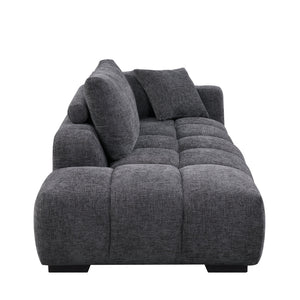 English Elm Chosen Gray Chenille Sectional Sofa Modular 2-Chaise with Ottoman, Toss Pillows, Pocket Coil Seats, 149"W x32"H B2726S00427