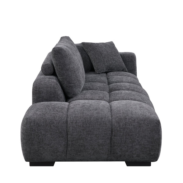 English Elm Chosen Chenille Sectional Sofa with Toss Pillows and Dual Chaises, Pocket Coil Seats, Durable Frame Gray 42.5 L x 83 W x 16.5 H B2726S00037