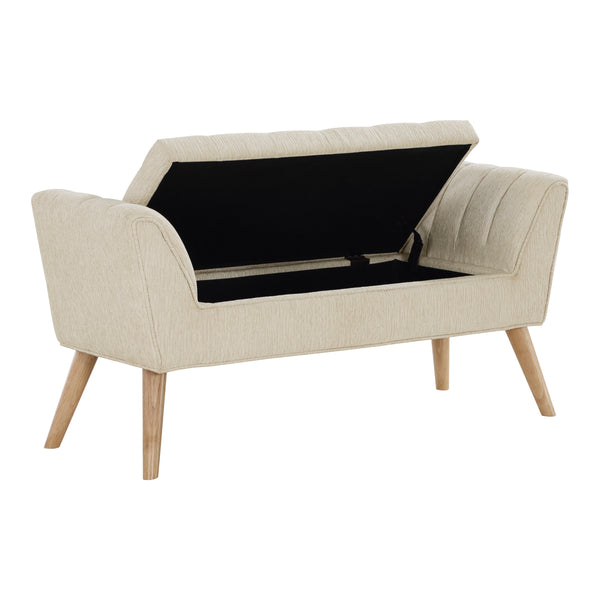OSP Home Furnishings Castile Storage Bench Linen/Natural