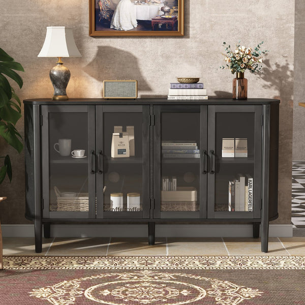 English Elm Christopher Knight Home® - Storage Cabinet: Stylish Black Entryway Console With 4 Doors - Large, Versatile & Durable Design N780P330603B