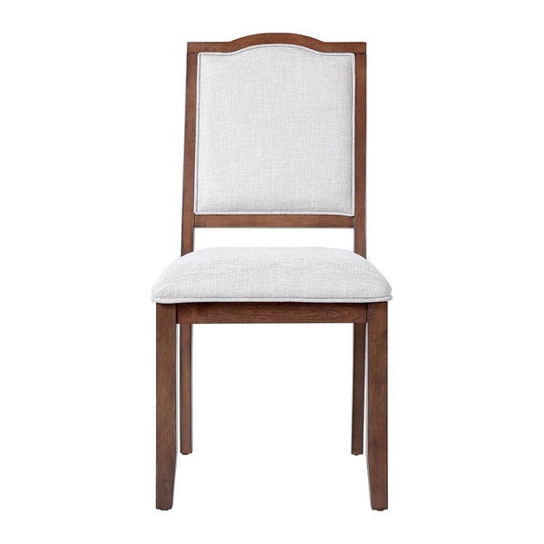 English Elm 6-piece Extendable Wood Dining Set with Linen Upholstered Chairs Bench Seats Eight Cherry N752S000097C