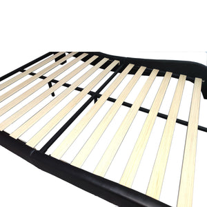 English Elm Faux Leather King Platform Bed with Rgb Lighting Bluetooth Speakers and Massage W2297S00029