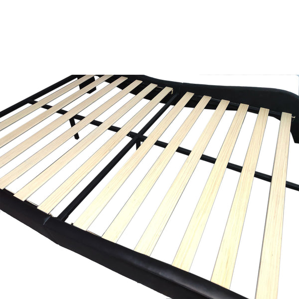 English Elm Faux Leather King Platform Bed with Rgb Lighting Bluetooth Speakers and Massage W2297S00029