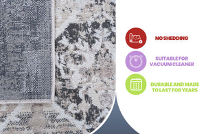 English Elm Loom & Luxe Collection 6X9 Cream/Anthracite Area Rug – Stylish, Stain-Resistant, Non-Shedding Elegance B335P289676