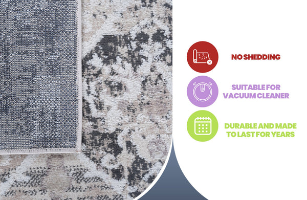 English Elm Loom & Luxe Collection 6X9 Cream/Anthracite Area Rug – Stylish, Stain-Resistant, Non-Shedding Elegance B335P289676