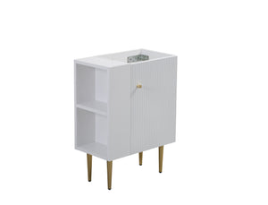 English Elm 21.6" White Vanity Base Open Shelf Golden Hardware Soft Close Bathroom Storage W1920P385637